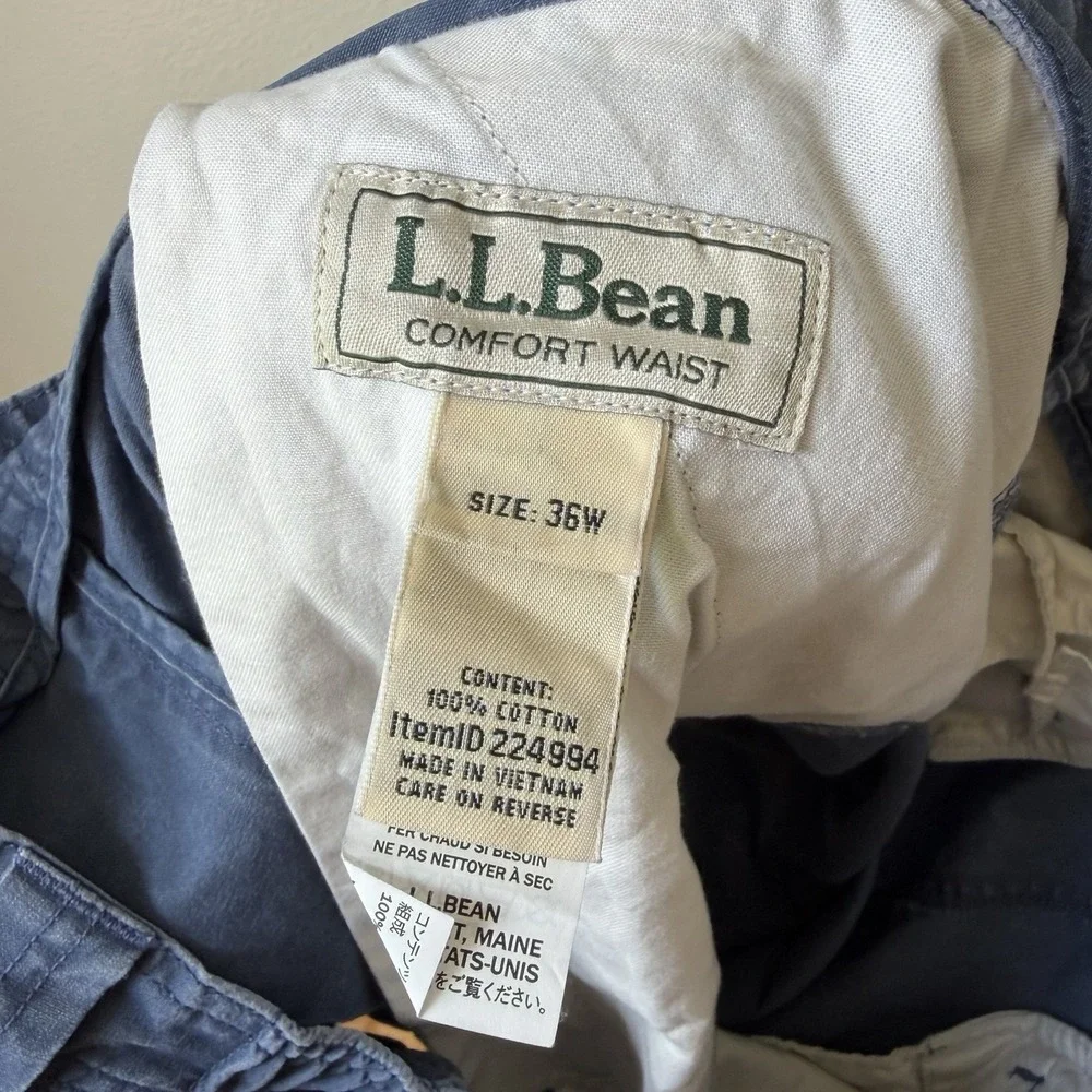 Vintage L.L Bean Comfort Waist Blue Shorts Men's Size 36W -100% Cotton 6